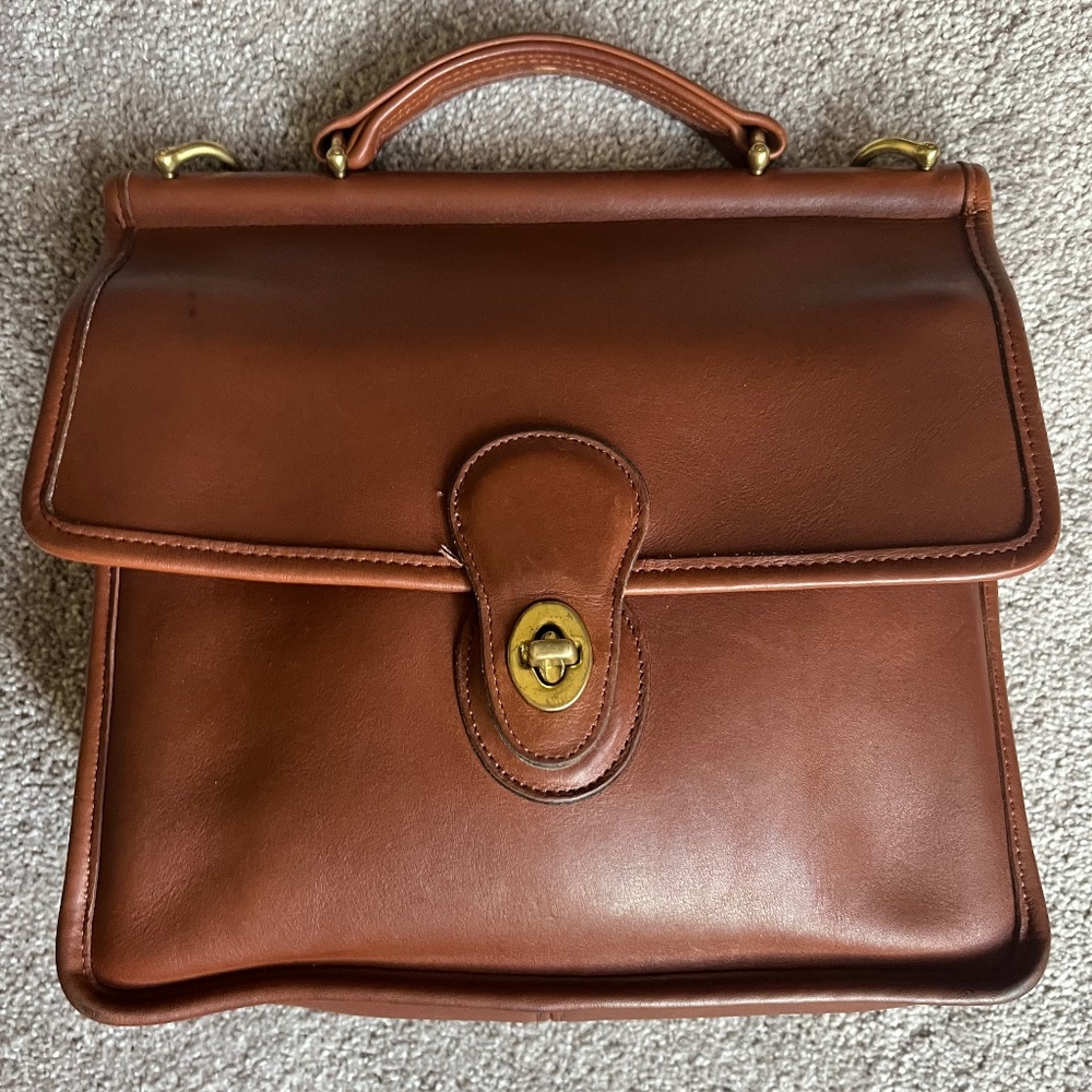 COACH Willis Brown Leather Handbag 9927 MISSING STRAP and TAG